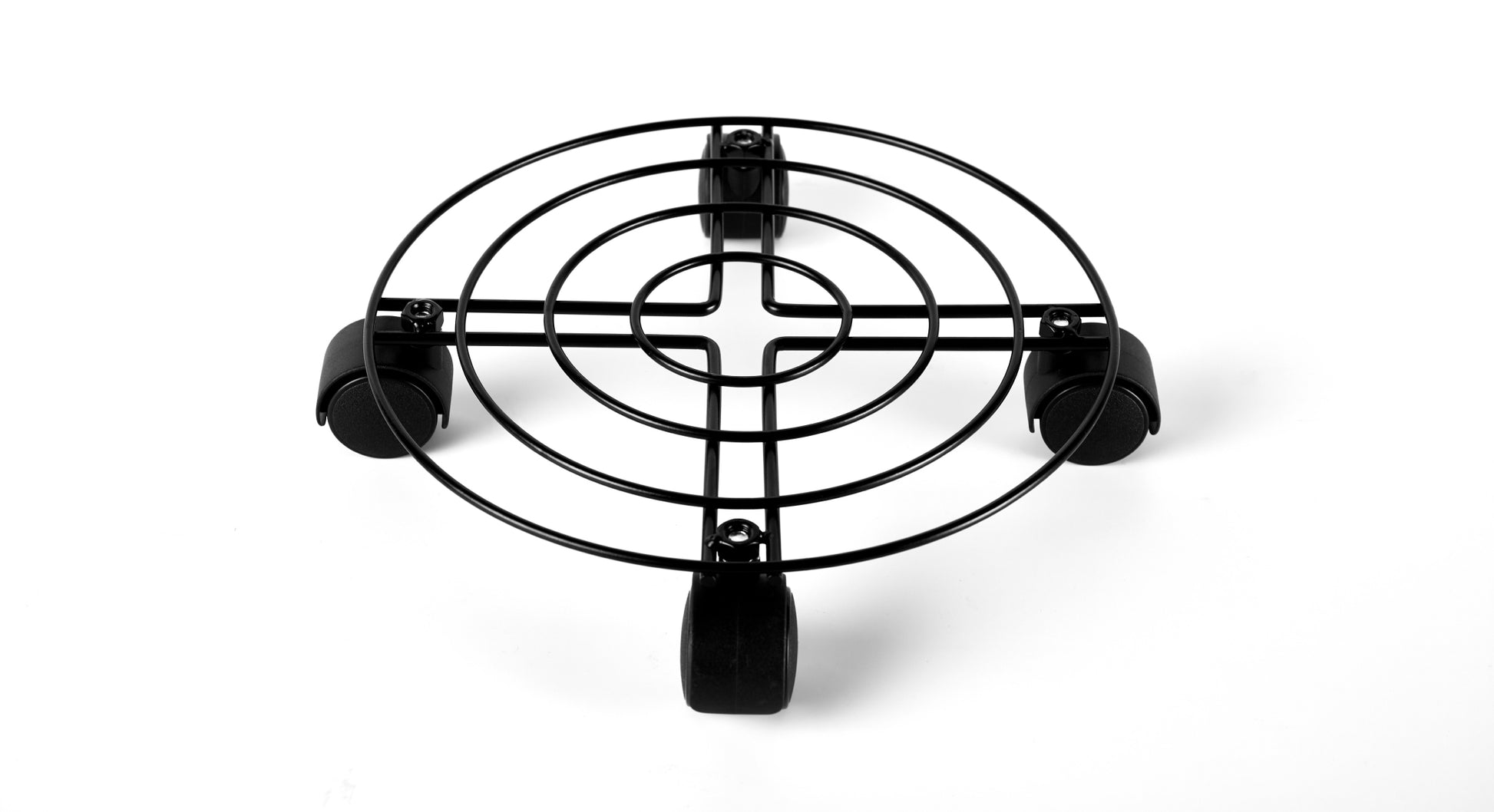 Wedoplant Metal Plant Caddy 14 Inch with 360° Lockable Wheels, Rustpoof Metal Plant Stands for Floors and Lawns